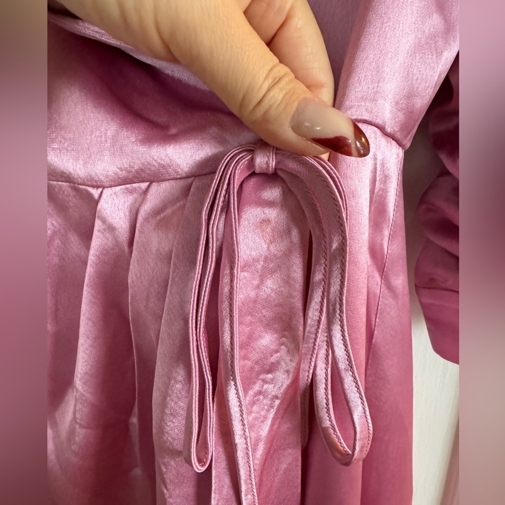 5à7 cinq a sept Pink Satin Wrap Dress - Picture 5 of 5